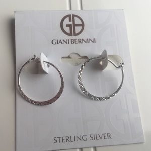 NWT Sterling Silver Hoop Earrings by Giani Bernini